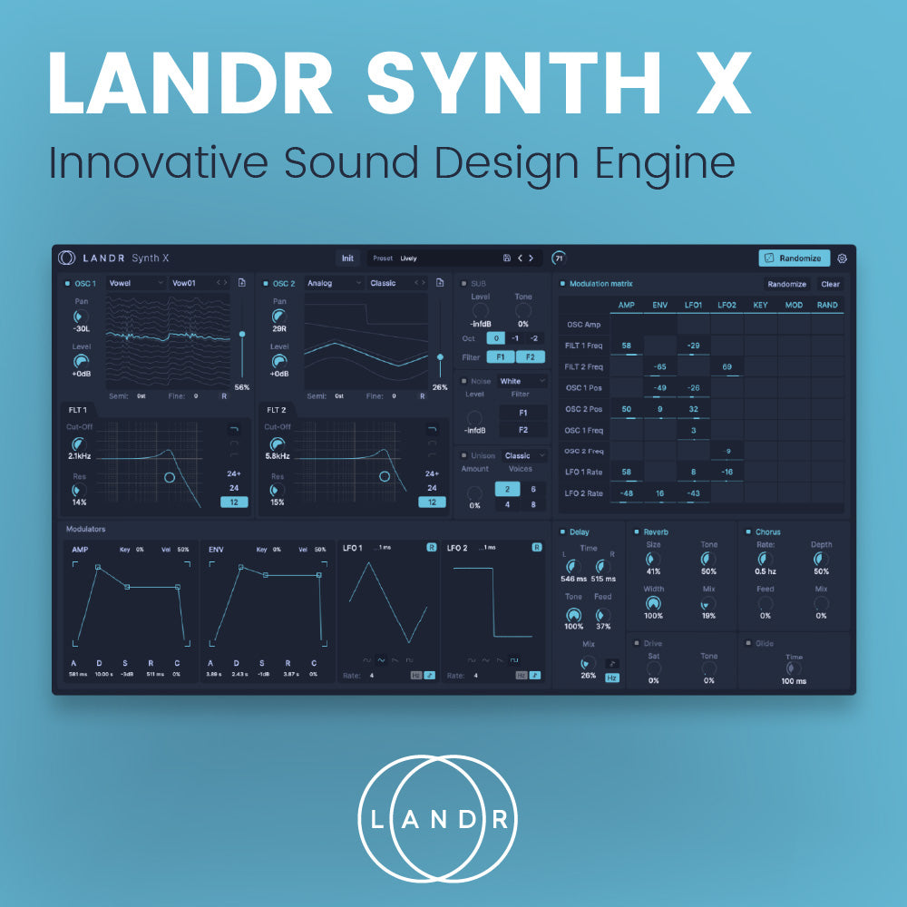 LANDR Synth X - Innovative Sound Design Engine Software & Plugins Landr