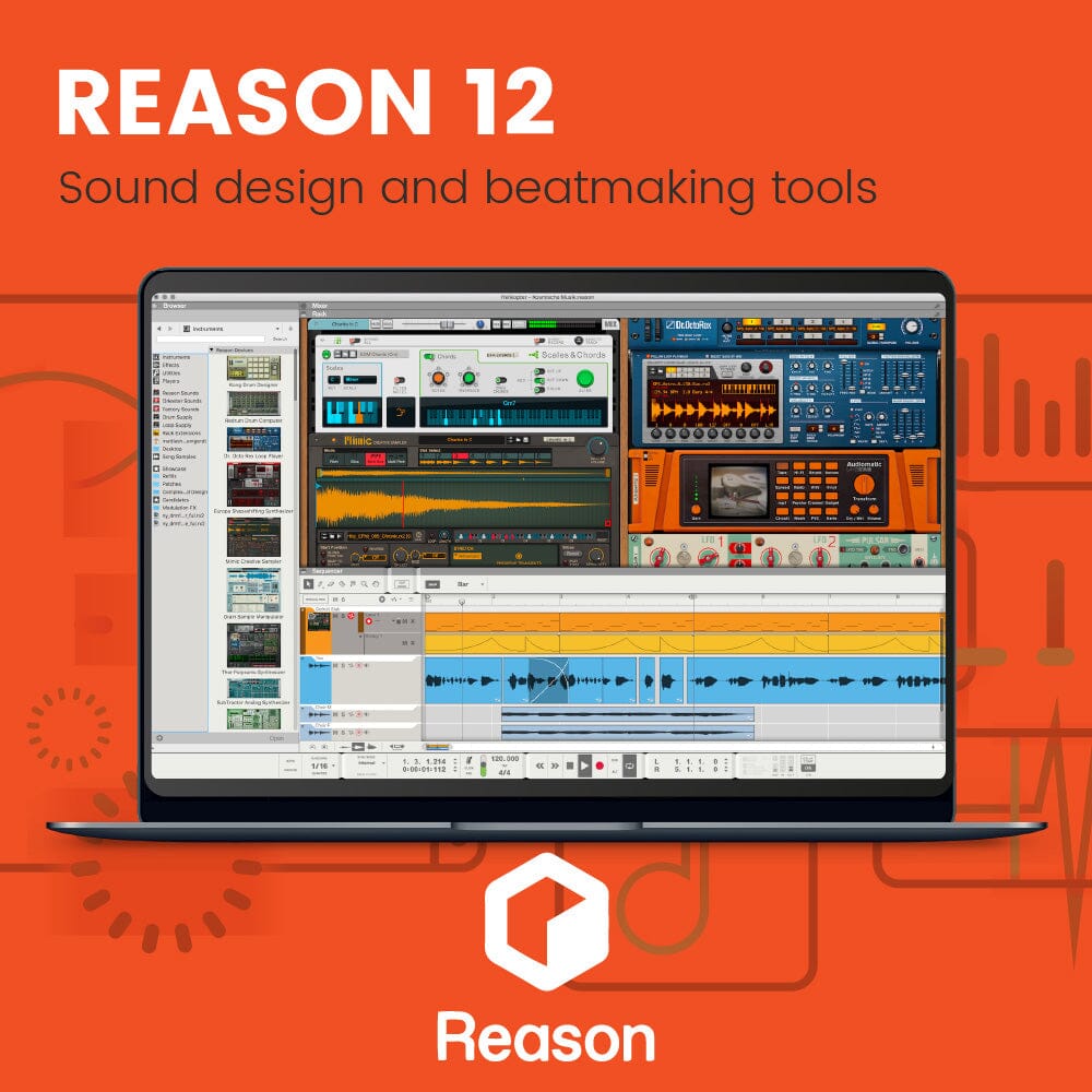 Reason 12 - Virtual Studio Rack sound design and beatmaking tools Software & Plugins Reason Studios