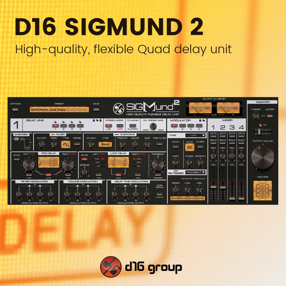 D16 Sigmund 2 - High-quality, flexible Quad delay unit